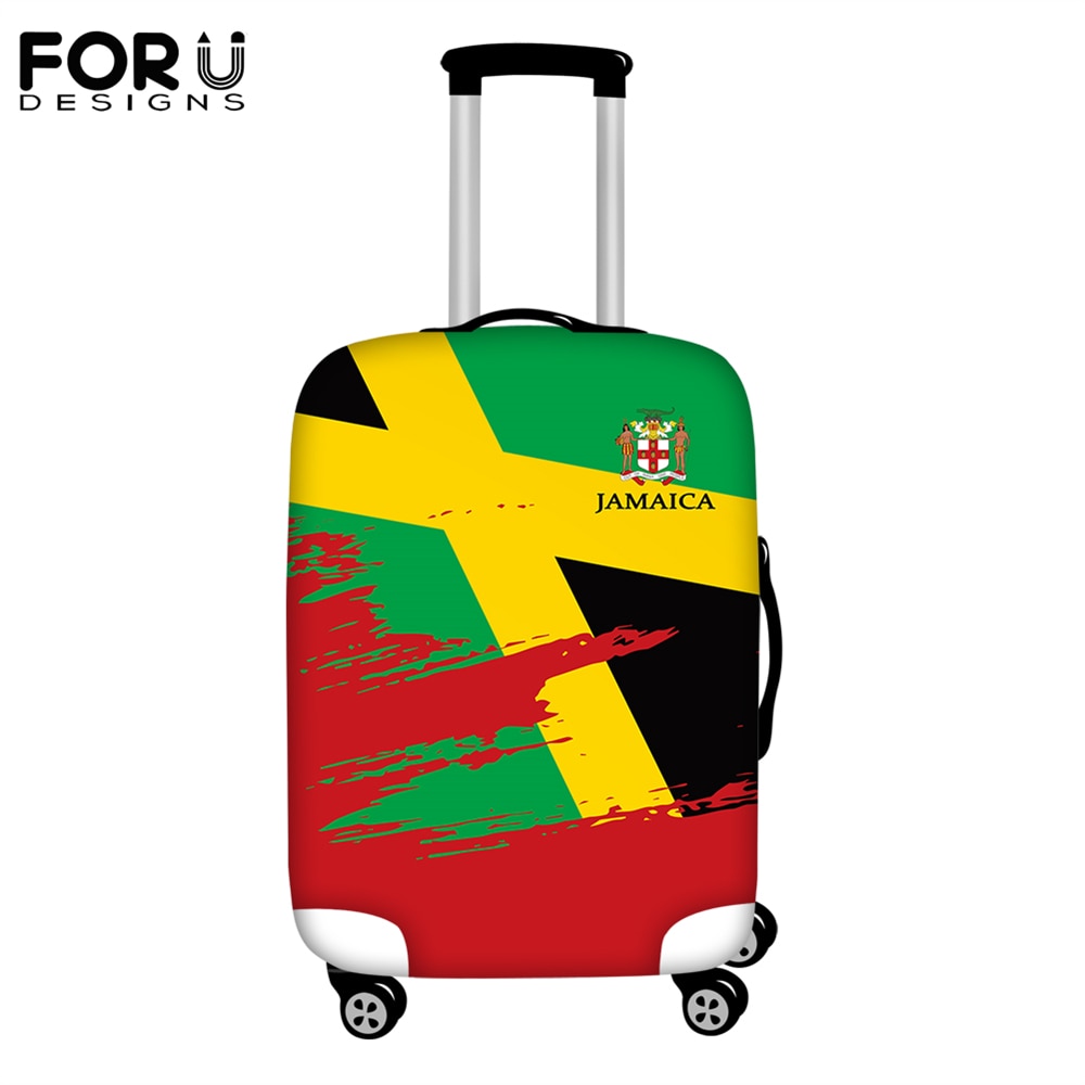 FORUDESIGNS Travel Accessories Luggage Cover Jamaica Flag Print Elasticity Luggage Protective Covers Elastic Suitcase Dust Cover