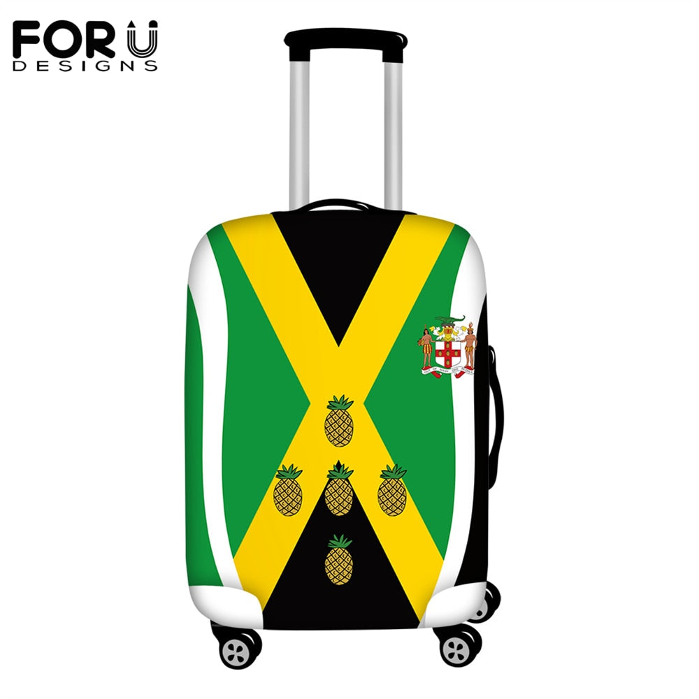 FORUDESIGNS Travel Accessories Luggage Cover Jamaica Flag Print Elasticity Luggage Protective Covers Elastic Suitcase Dust Cover