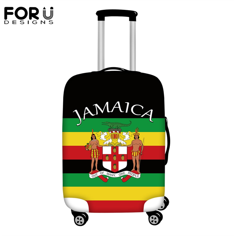 FORUDESIGNS Travel Accessories Luggage Cover Jamaica Flag Print Elasticity Luggage Protective Covers Elastic Suitcase Dust Cover
