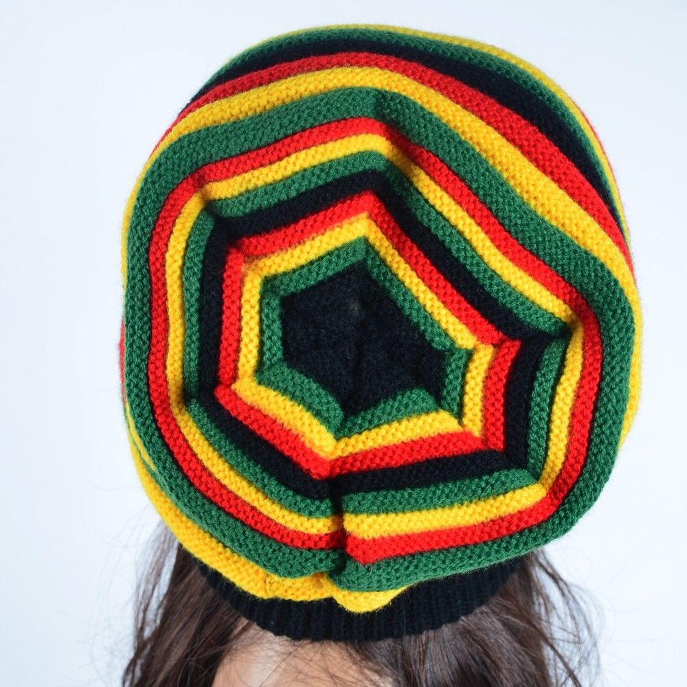Free Shipping  2021 Winter Hip Hop Bob Marley Jamaican Rasta  Reggae Multi-colour Striped Beanie Hats For Mens Women