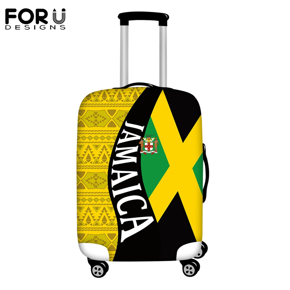 FORUDESIGNS Travel Accessories Luggage Cover Jamaica Flag Print Elasticity Luggage Protective Covers Elastic Suitcase Dust Cover