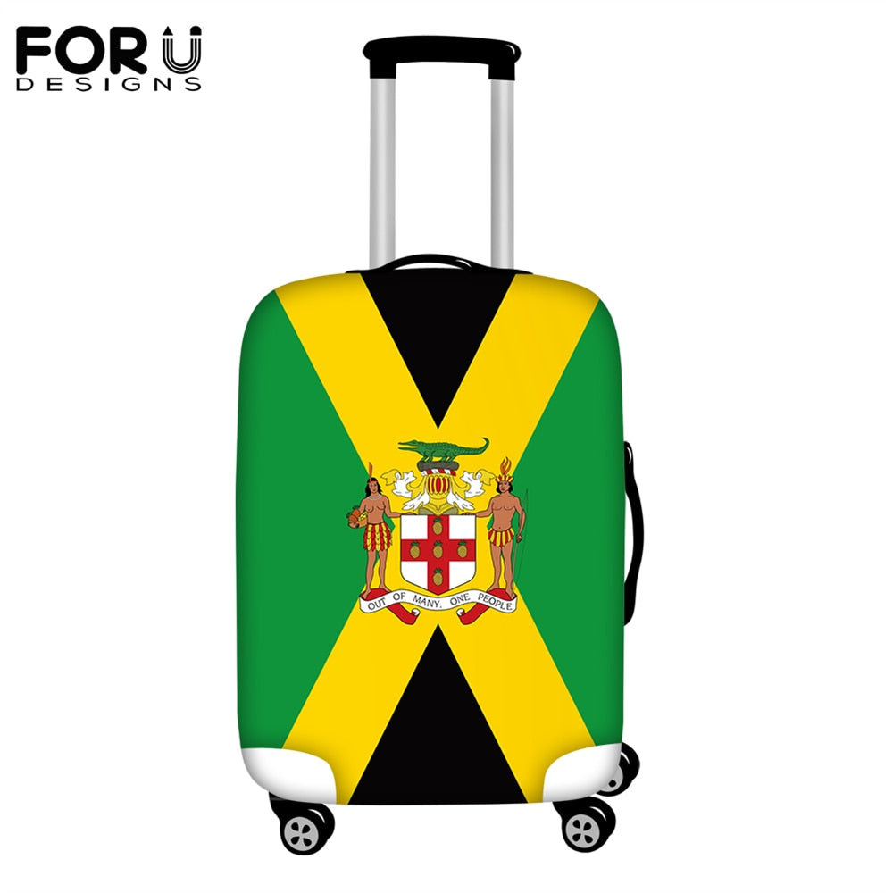 FORUDESIGNS Travel Accessories Luggage Cover Jamaica Flag Print Elasticity Luggage Protective Covers Elastic Suitcase Dust Cover
