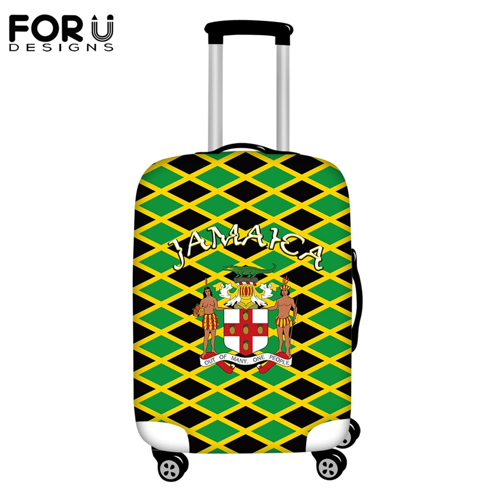 FORUDESIGNS Travel Accessories Luggage Cover Jamaica Flag Print Elasticity Luggage Protective Covers Elastic Suitcase Dust Cover
