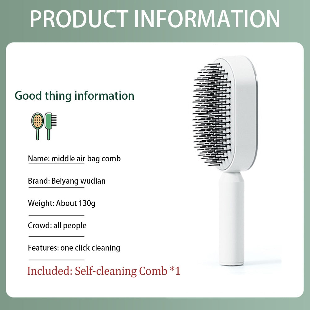 Massage Comb Hair Brush Air Cushion One-Key Self Cleaning Hair Comb Professional Detangling Scalp Air Bag Combs For Hair