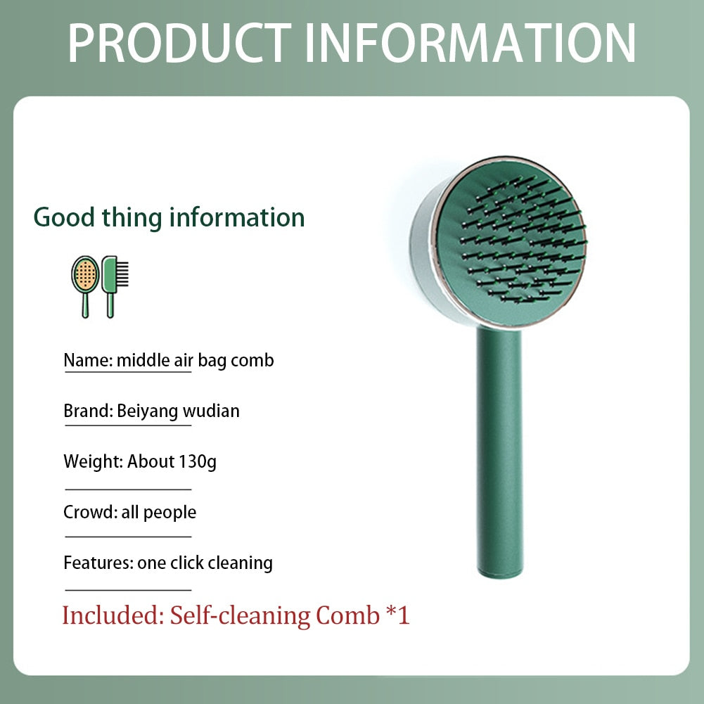 Massage Comb Hair Brush Air Cushion One-Key Self Cleaning Hair Comb Professional Detangling Scalp Air Bag Combs For Hair