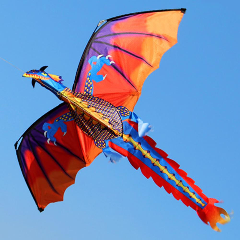 Outdoor Colorful 3D Dragon Flying Kite with 100M Tail Line Animal Kites Children Kids Toys for Outdoor Fun Toy