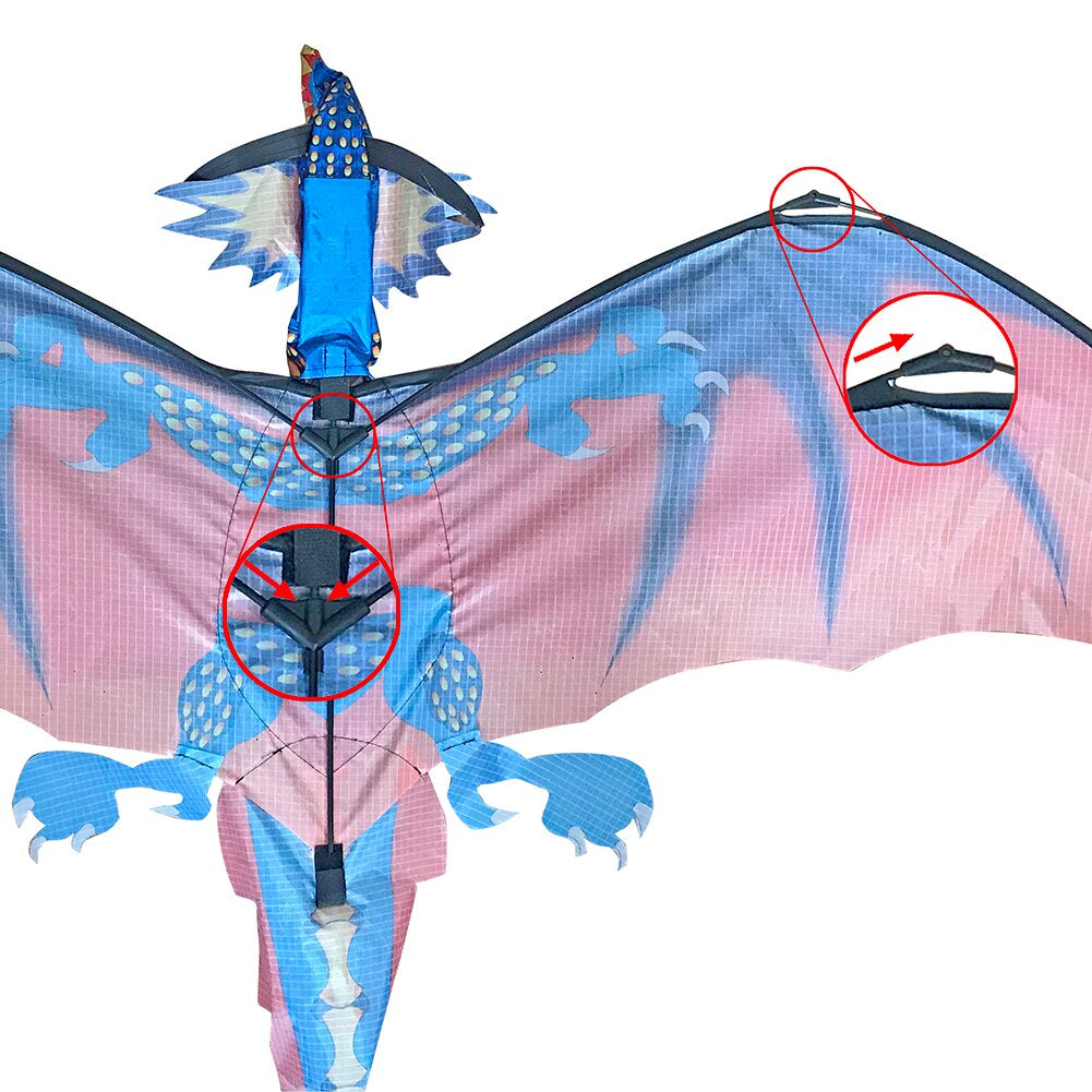 Outdoor Colorful 3D Dragon Flying Kite with 100M Tail Line Animal Kites Children Kids Toys for Outdoor Fun Toy