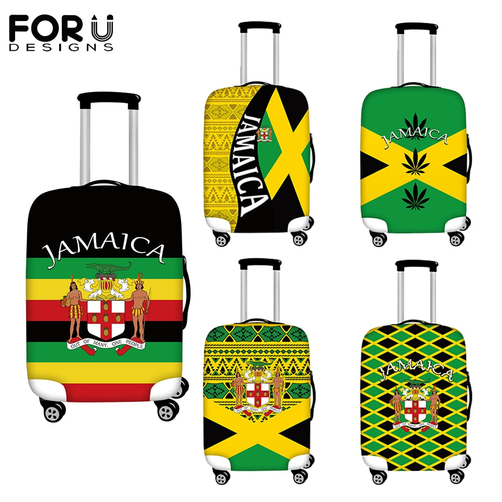 FORUDESIGNS Travel Accessories Luggage Cover Jamaica Flag Print Elasticity Luggage Protective Covers Elastic Suitcase Dust Cover