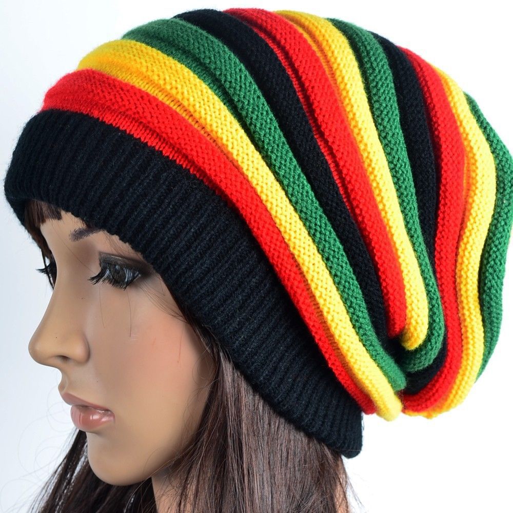 Free Shipping  2021 Winter Hip Hop Bob Marley Jamaican Rasta  Reggae Multi-colour Striped Beanie Hats For Mens Women