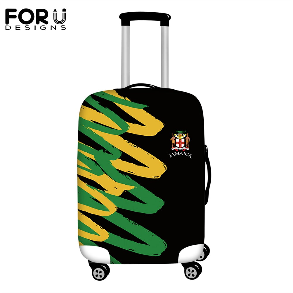 FORUDESIGNS Travel Accessories Luggage Cover Jamaica Flag Print Elasticity Luggage Protective Covers Elastic Suitcase Dust Cover